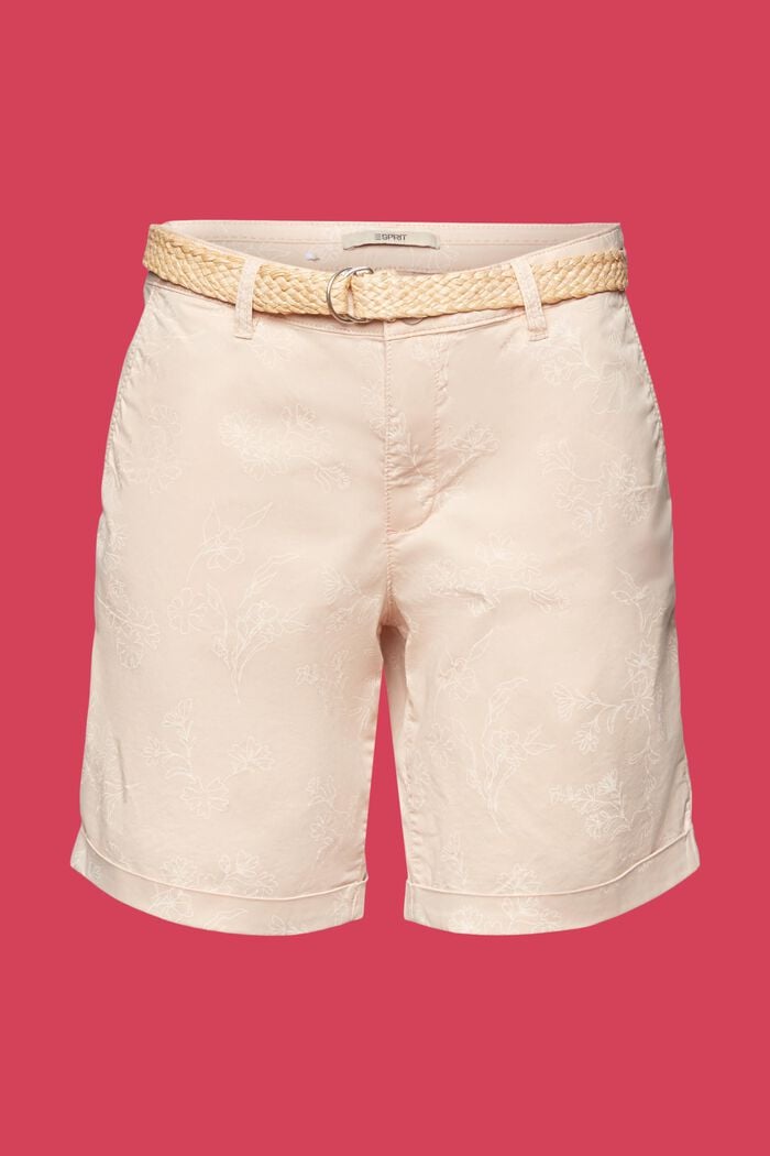 Pantalones cortos con diseño y cinturón trenzado de rafia, PASTEL PINK, detail image number 7