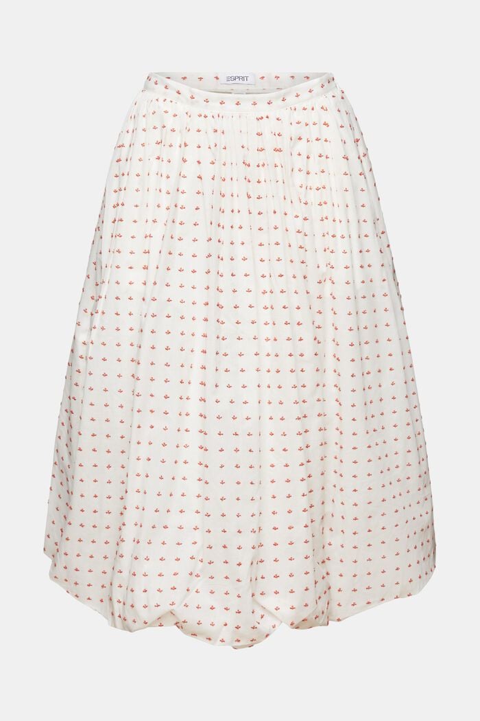 Falda midi con bajo efecto burbuja texturizado, WHITE, detail image number 5