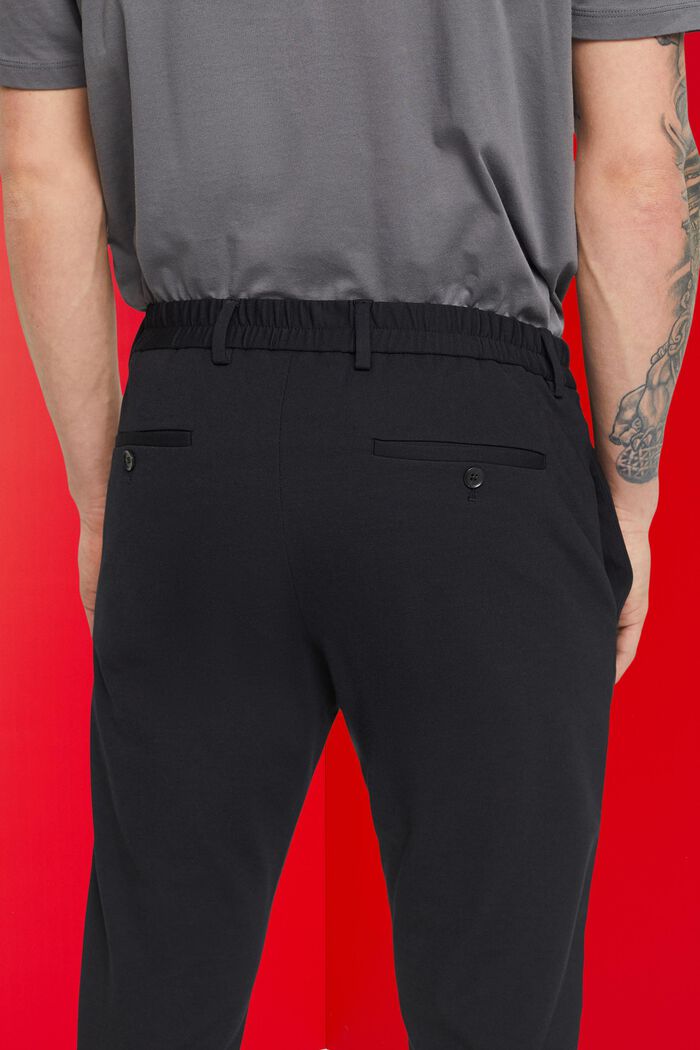 Pantalón de traje de tejido jersey de piqué, BLACK, detail image number 4