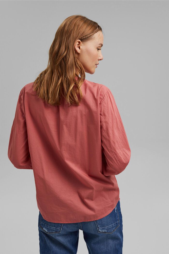 Blusa con mangas de tres cuartos, 100% algodón, CORAL, detail image number 3