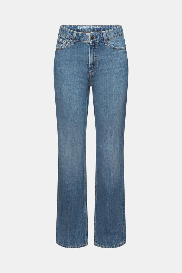 Jeans high-rise straight fit de estilo retro, BLUE MEDIUM WASHED, detail image number 7