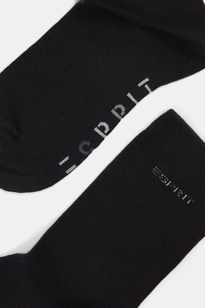 Pack de 2 pares de calcetines en mezcla de algodón con logotipo, BLACK, detail image number 1