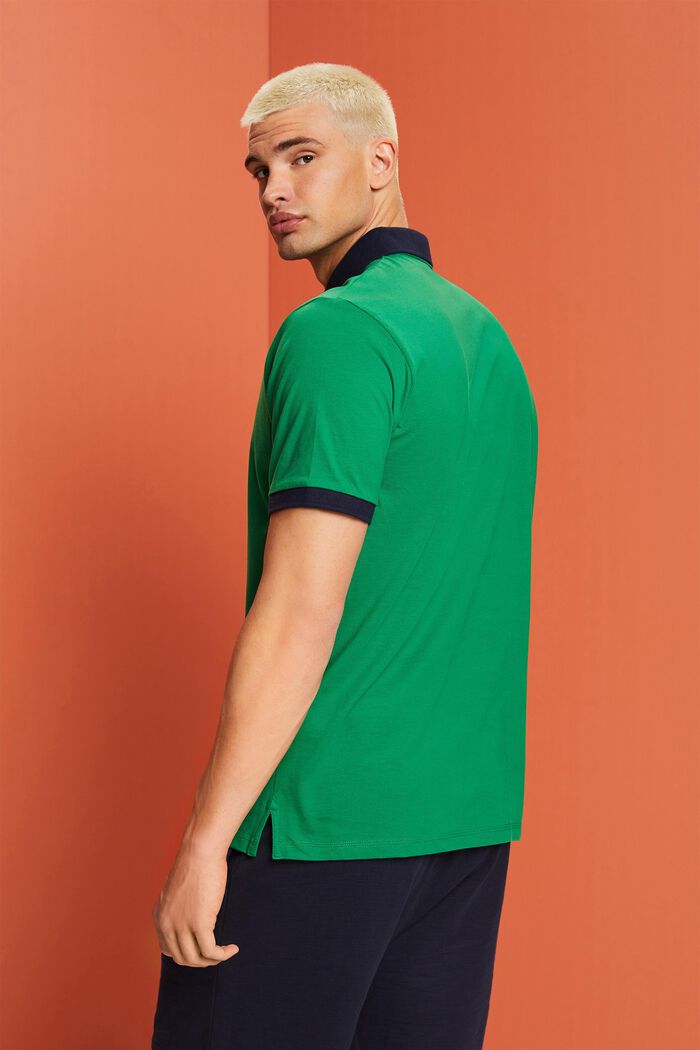 Polo de tejido jersey de algodón con logotipo, EMERALD GREEN, detail image number 3