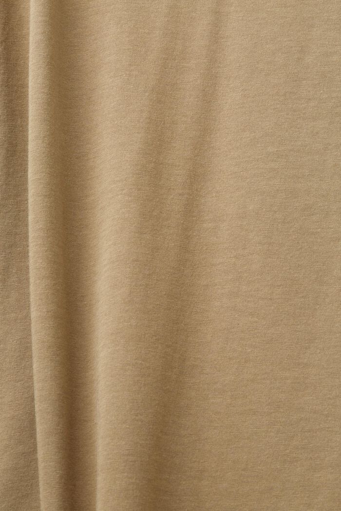 Camiseta de tejido jersey con cuello redondo, 100 % algodón, KHAKI GREEN, detail image number 5