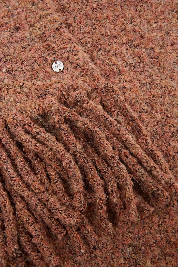 Bufanda moteada de hilo rizado con flecos, PEACH, detail image number 1