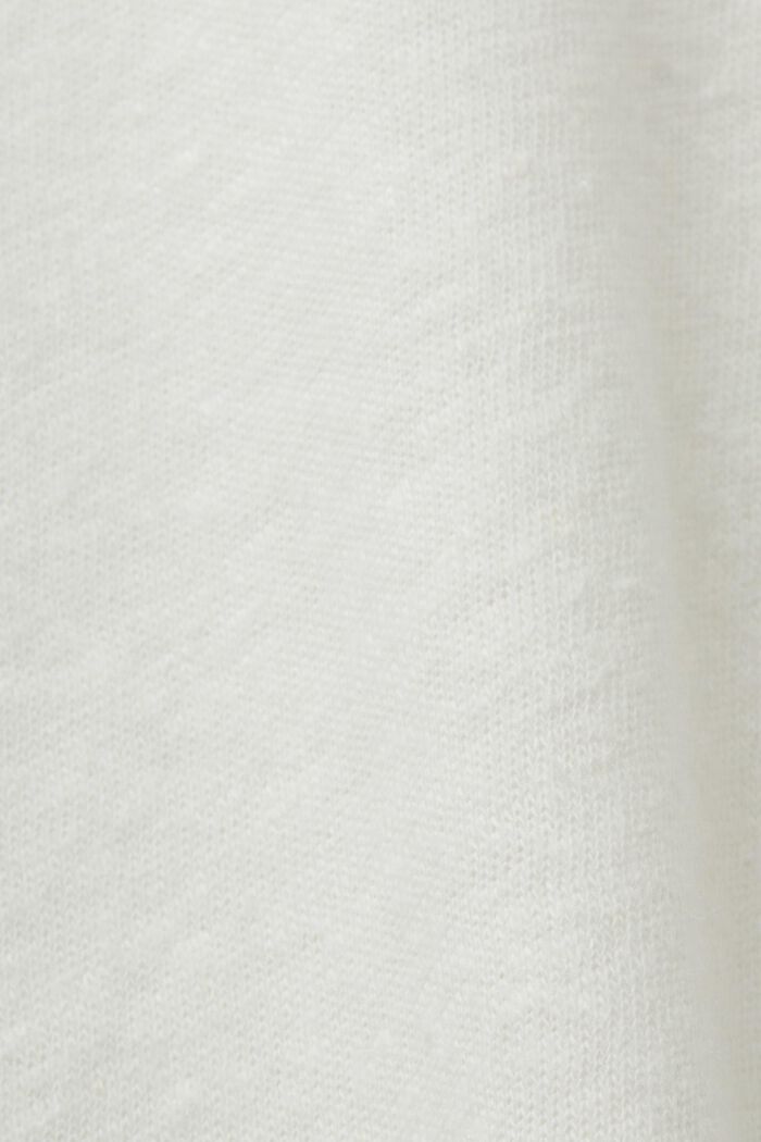 CURVY Camiseta en mezcla de algodón y lino, OFF WHITE, detail image number 1