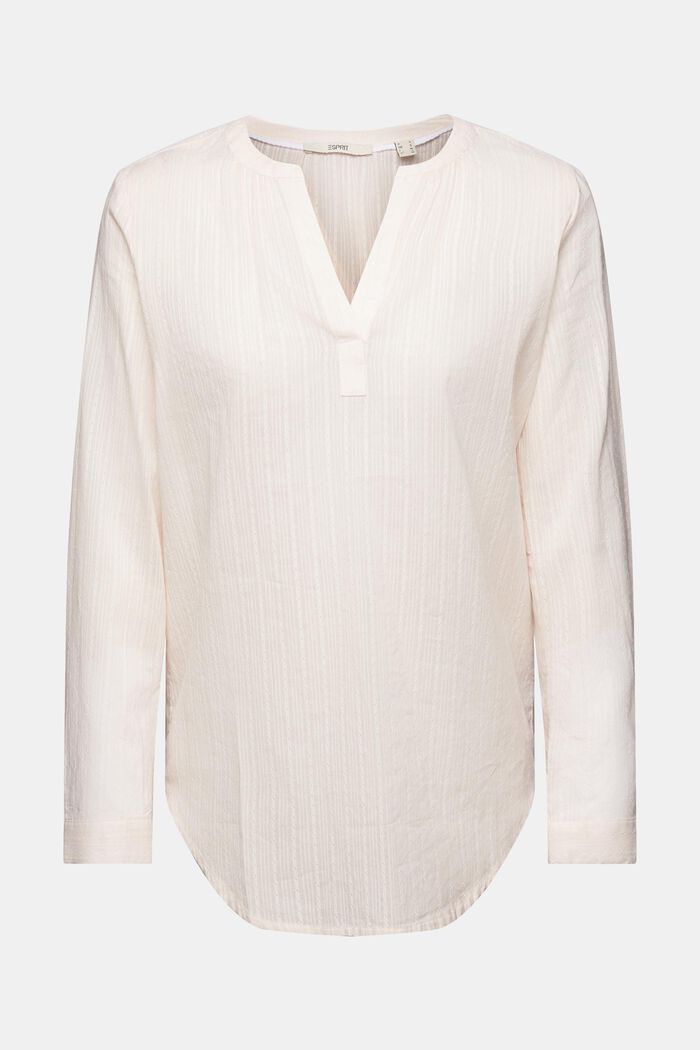 Blusa de algodón con cuello en pico, PASTEL PINK, detail image number 6
