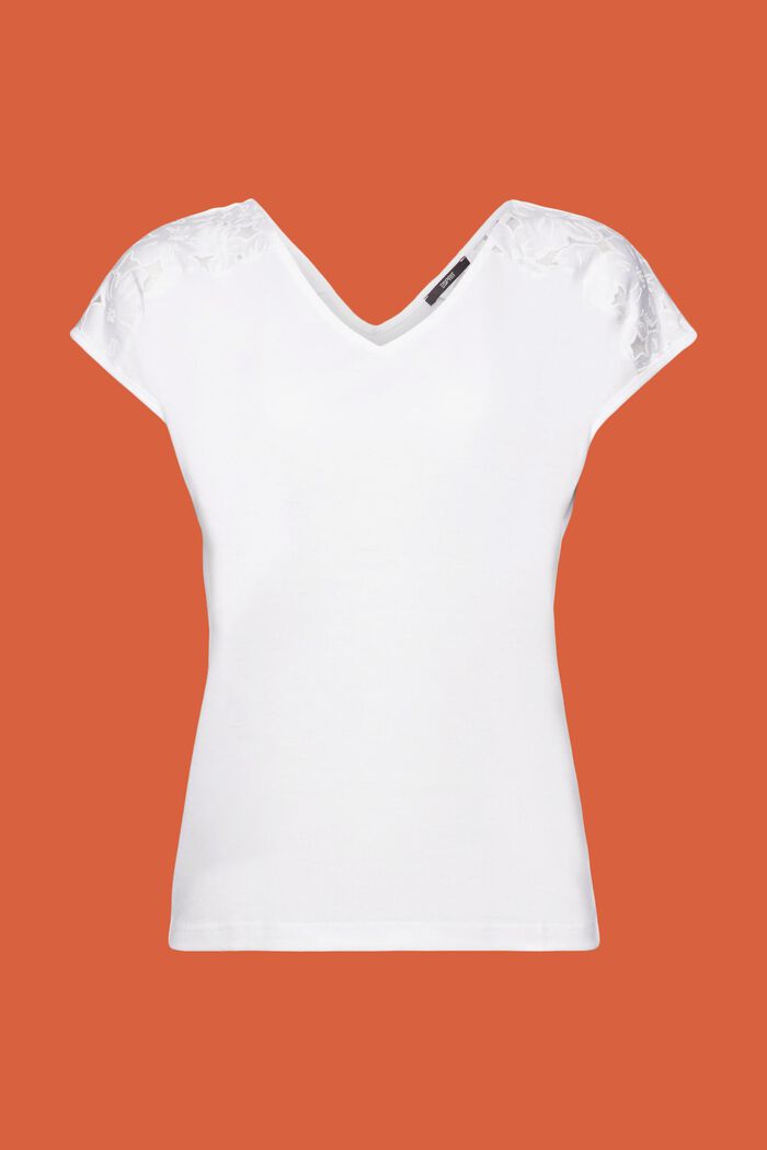Camiseta con diseño de efecto devoré, WHITE, detail image number 5
