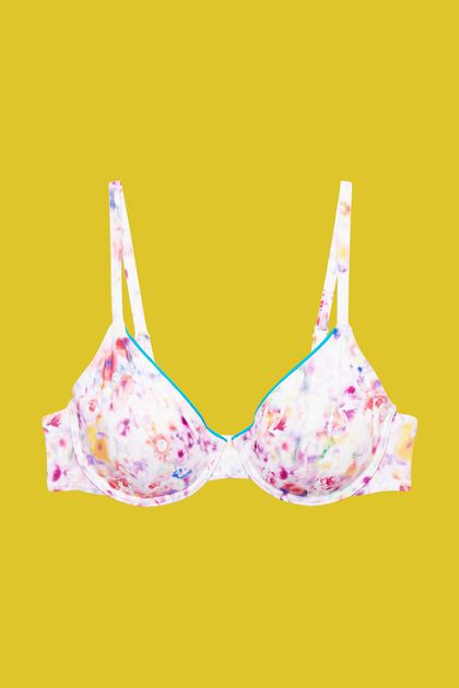 Top de bikini con aros y estampado floral
