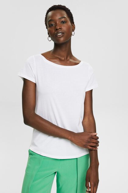 Pack de dos: camiseta básica, mezcla de algodón ecológico, WHITE, overview