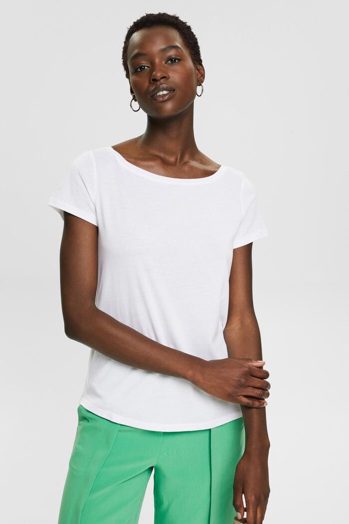 Pack de dos: camiseta básica, mezcla de algodón ecológico, WHITE, detail image number 0