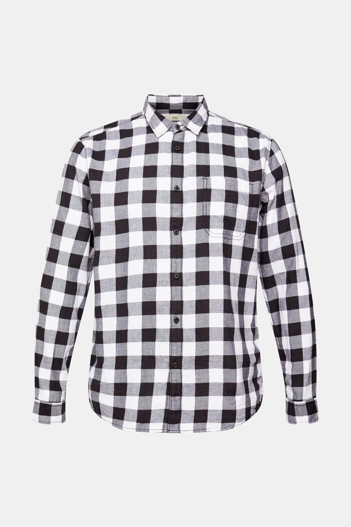 Camisa de franela con diseño a cuadros vichy, 100% algodón, BLACK, detail image number 6