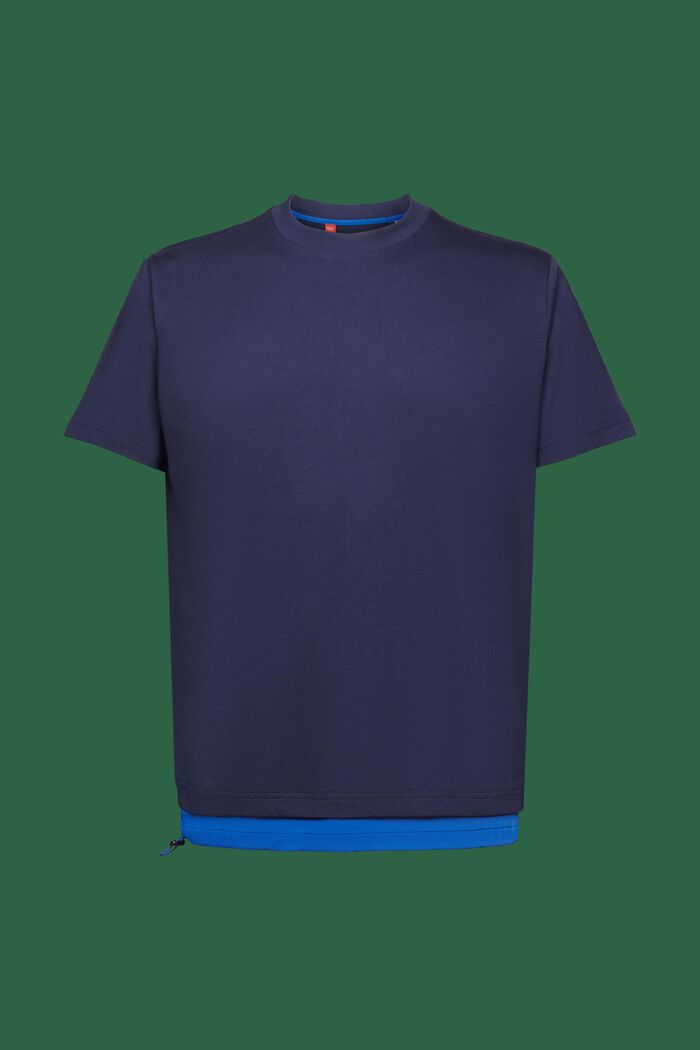 Camiseta en tejido jersey de algodón con cordón, DARK BLUE, detail image number 5