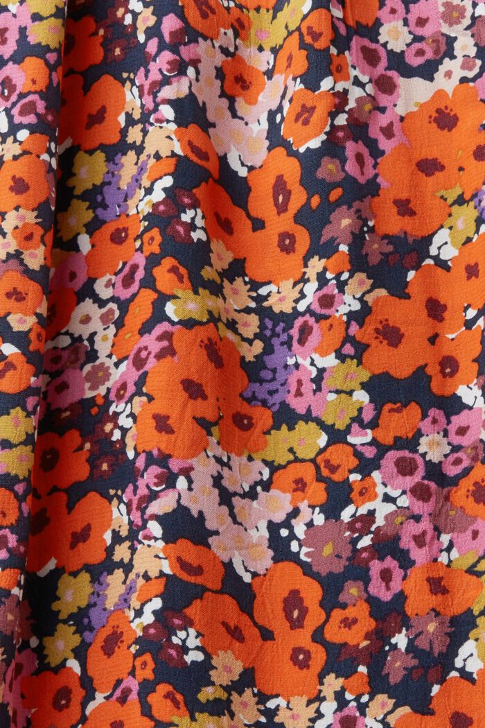 Vestido midi de manga corta con estampado floral, NAVY, detail image number 4