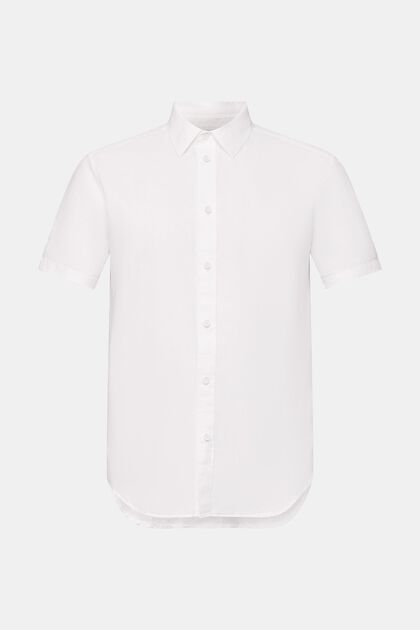 Camisa de manga corta en lino y algodón