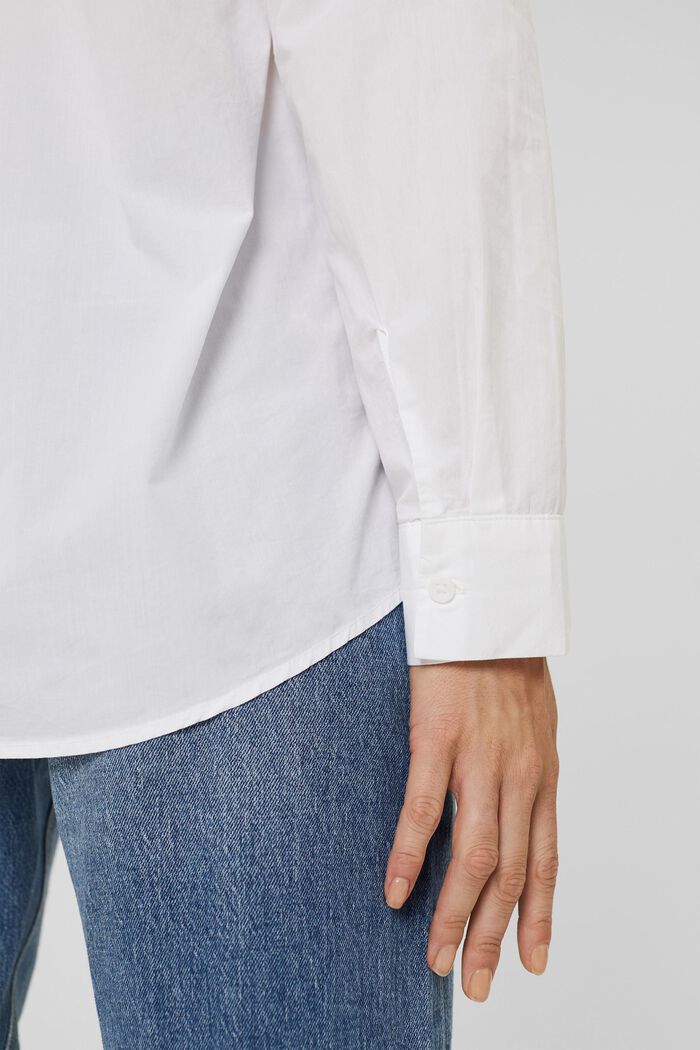 Blusa camisera oversize en 100 % algodón ecológico, WHITE, detail image number 2