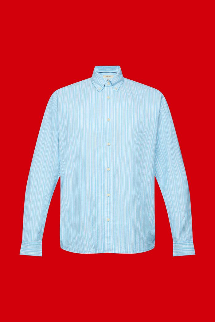 Camiseta de rayas con lino, TURQUOISE, detail image number 5