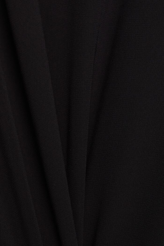 Vestido corto de gasa con escote en pico, BLACK, detail image number 4