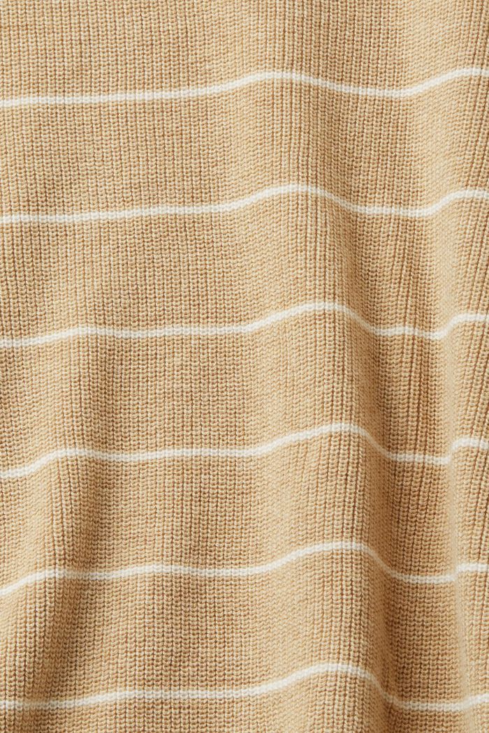 Jersey a rayas en punto de algodón, SAND, detail image number 4