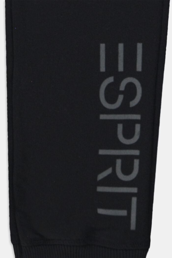 Pantalón de felpa con logotipo, 100% algodón, BLACK, detail image number 2