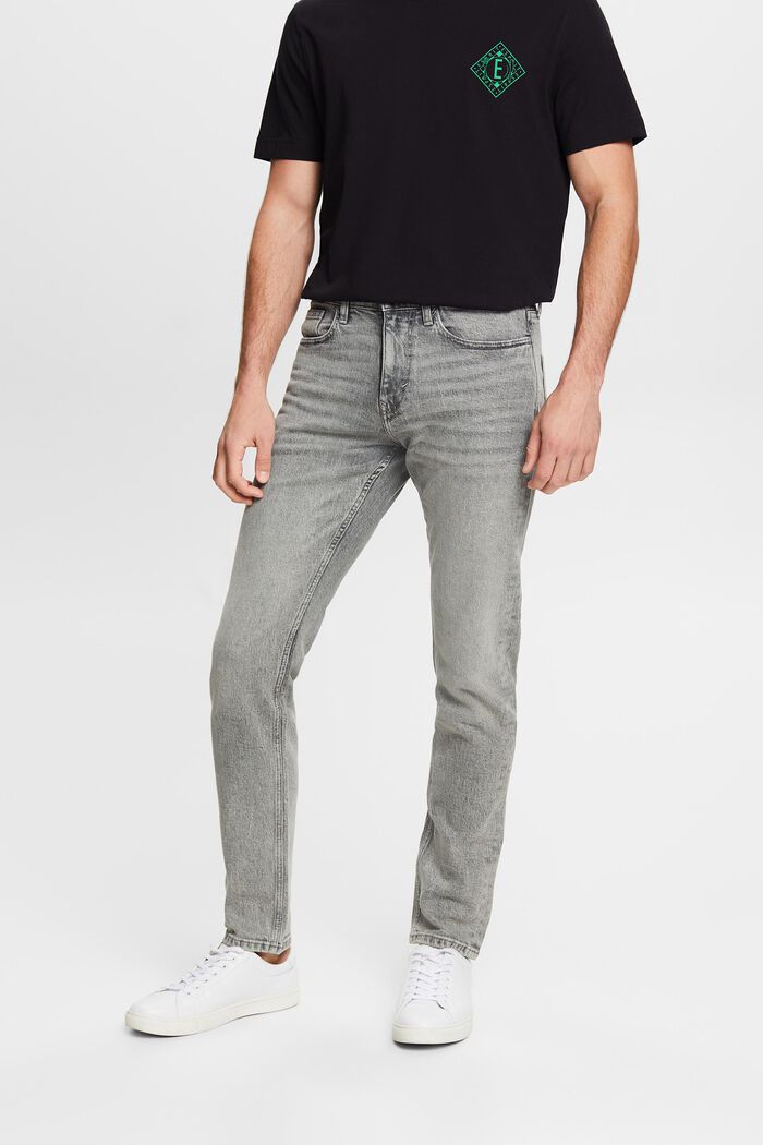Jeans mid-rise slim fit, GREY LIGHT WASHED, detail image number 0