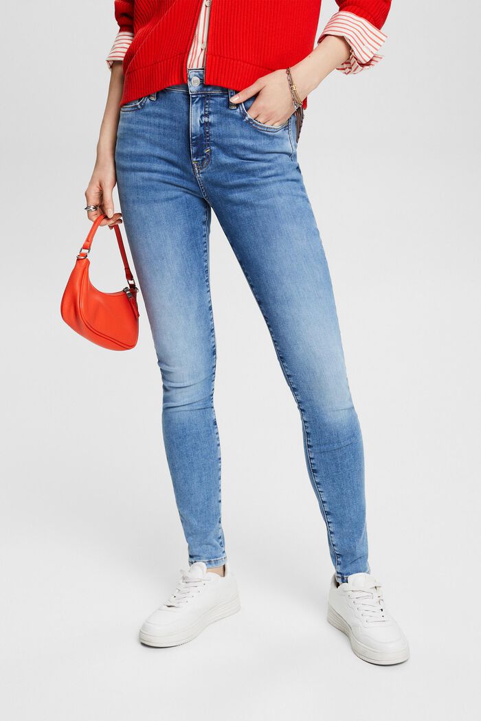Jeans high-rise skinny, BLUE LIGHT WASHED, detail image number 0