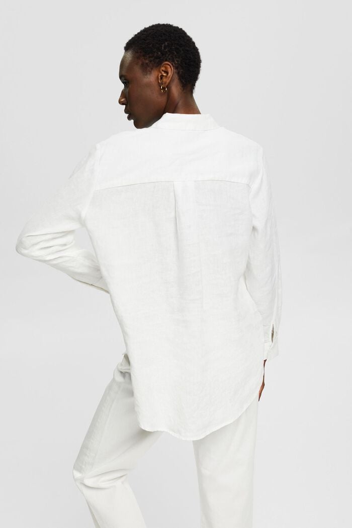 Blusa de 100% lino, WHITE, detail image number 3