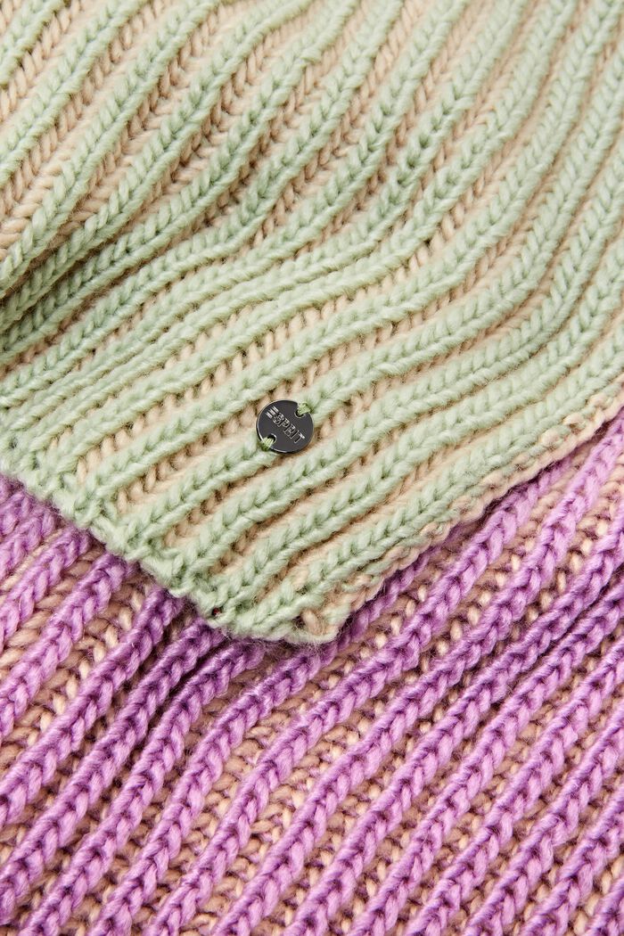 Bufanda de punto acanalado multicolor, BEIGE, detail image number 1
