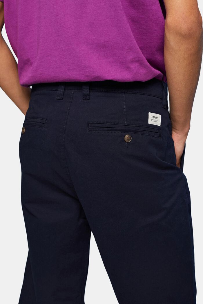 Pantalones cortos estilo chino en algodón sostenible, NAVY, detail image number 4