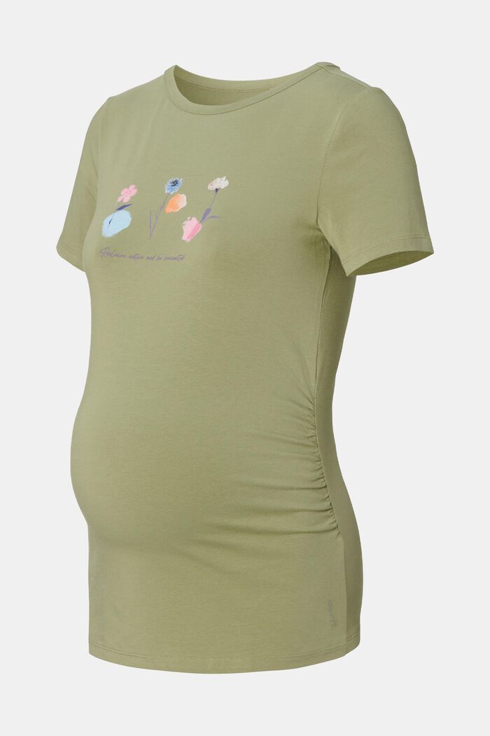 Camiseta con estampado, algodón ecológico, REAL OLIVE, detail image number 4