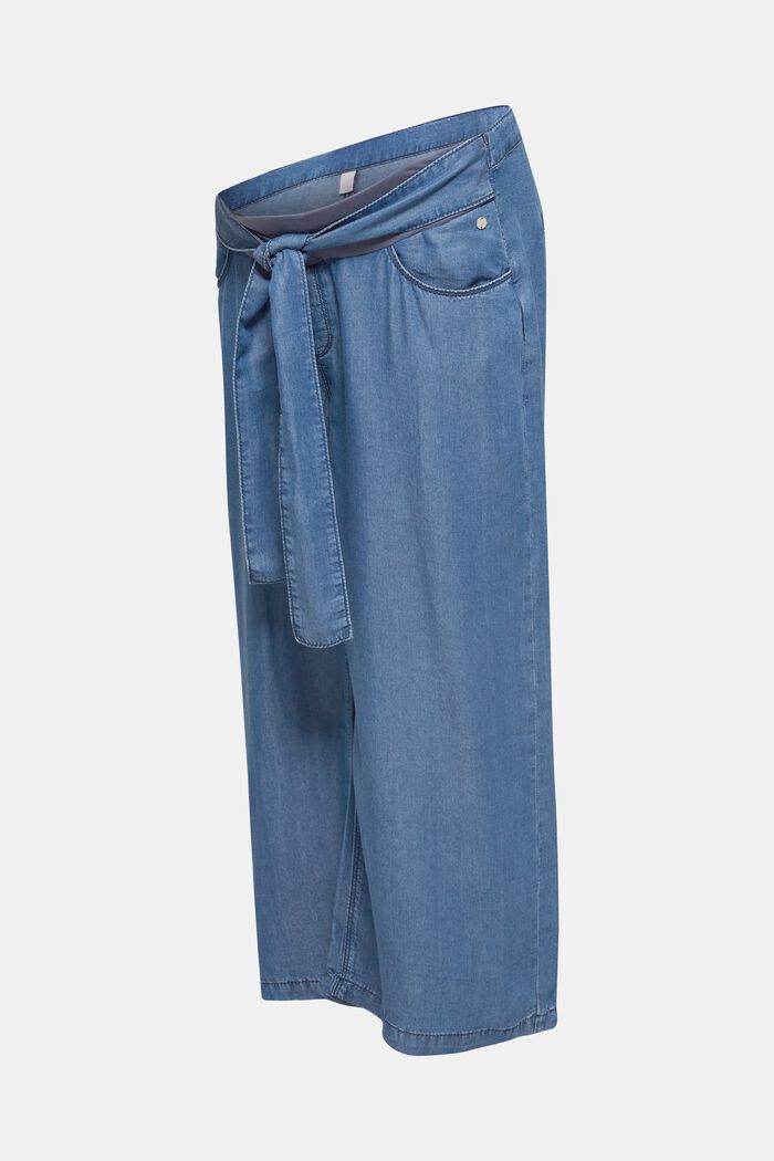 Pantalón culotte de lyocell con faja premamá, BLUE MEDIUM WASHED, detail image number 0