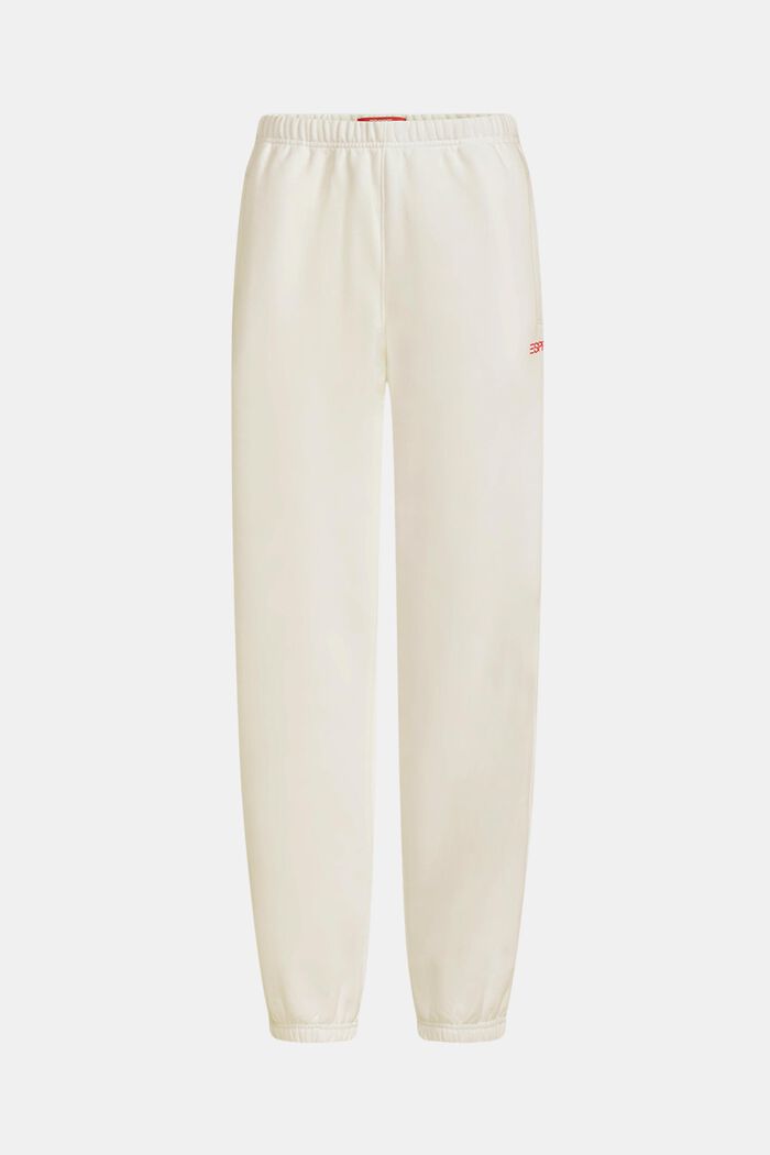 Pantalones de felpa unisex de algodón con logotipo, OFF WHITE, detail image number 6