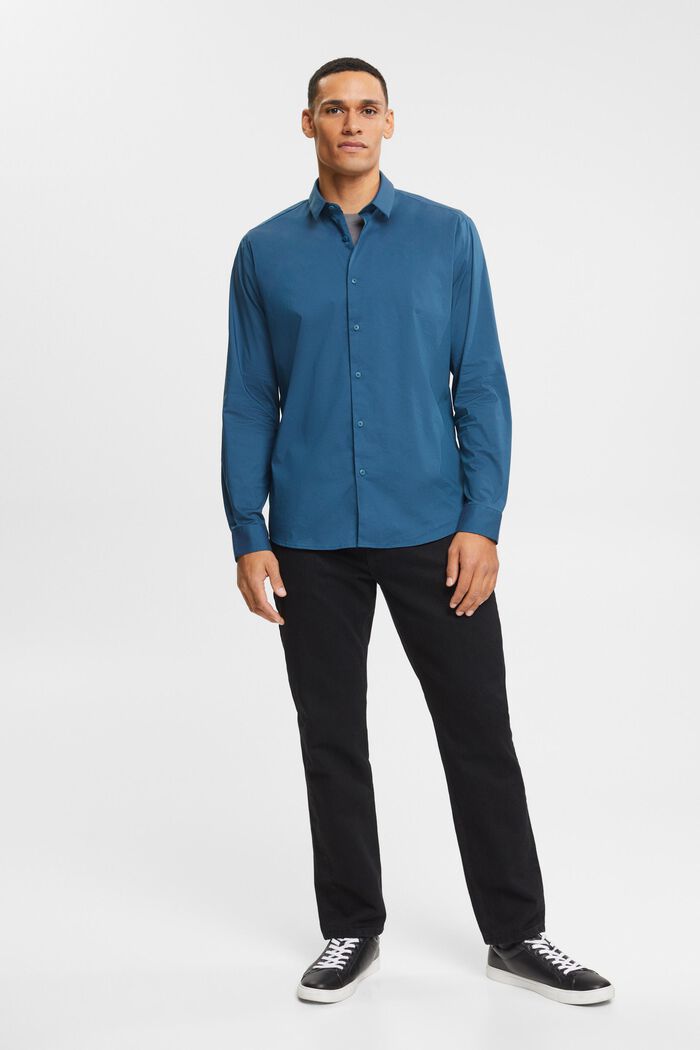 Camisa de corte ajustado, PETROL BLUE, detail image number 4