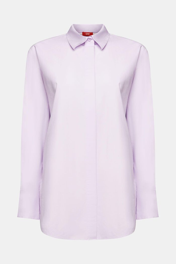 Camisa oversize en popelina de algodón, LAVENDER, detail image number 6