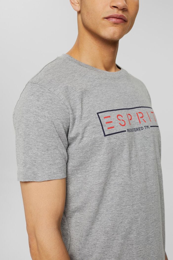 Camiseta de jersey con logotipo en mezcla de algodón, MEDIUM GREY, detail image number 1