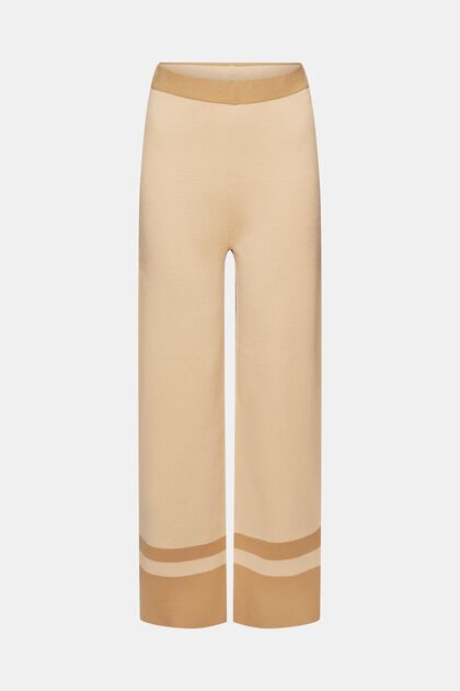 Pantalón de punto bicolor con wide leg