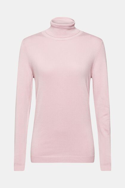 Jersey con cuello vuelto, LIGHT PINK, overview