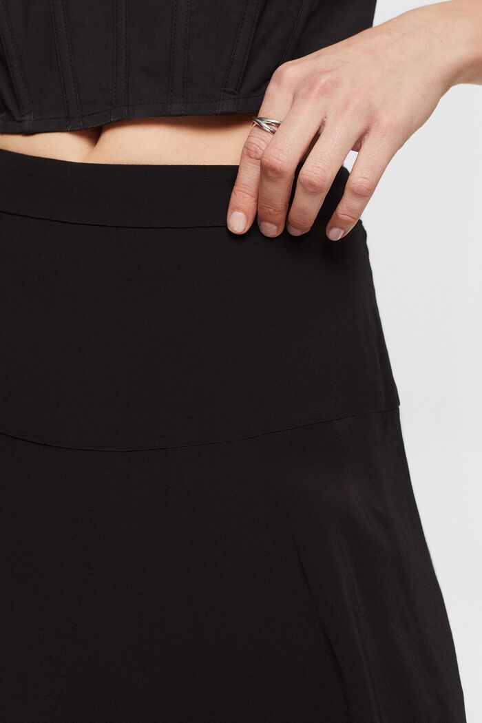 Minifalda de crepé en línea A, BLACK, detail image number 4