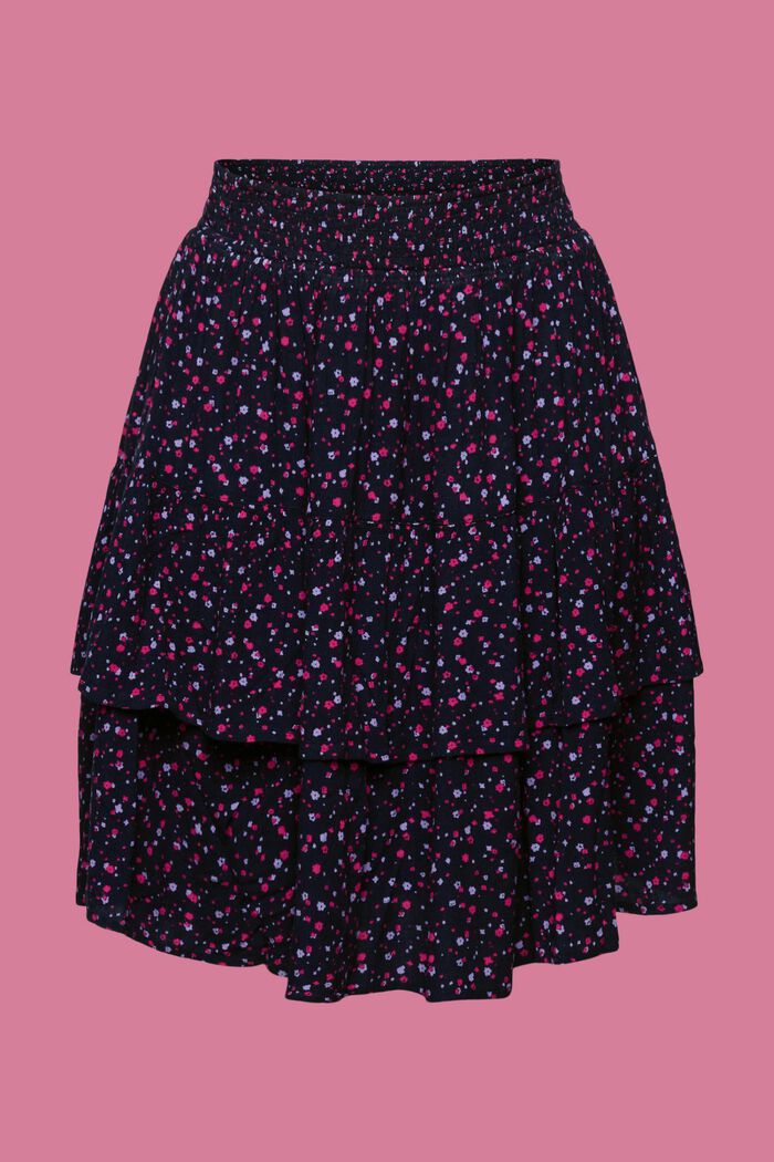 Minifalda floral con textura, NAVY, detail image number 5