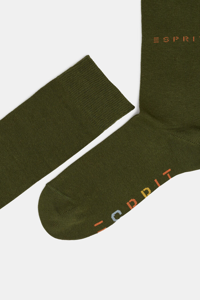 Pack de dos pares de calcetines altos con logotipo, NEW PETROL BLUE, detail image number 1