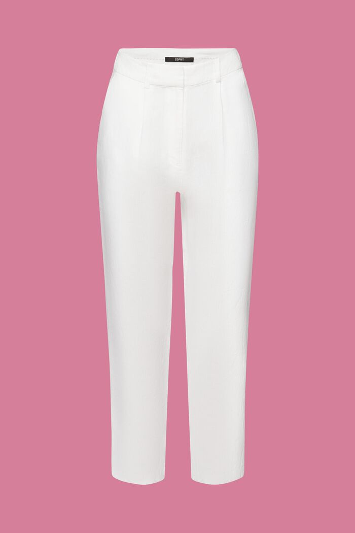Pantalones tobilleros de lino, WHITE, detail image number 6