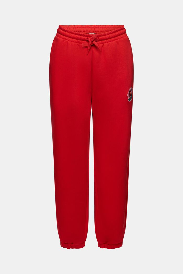 Pantalón deportivo de felpa con logotipo aplicado, DARK RED, detail image number 7