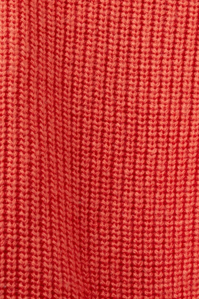 Cárdigan de punto trenzado, mezcla de lana, CORAL RED, detail image number 5