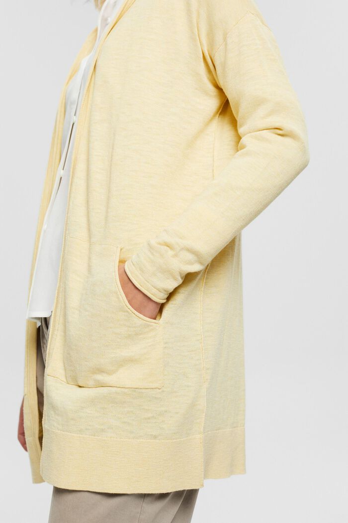 Cárdigan con capucha, algodón ecológico, PASTEL YELLOW, detail image number 2
