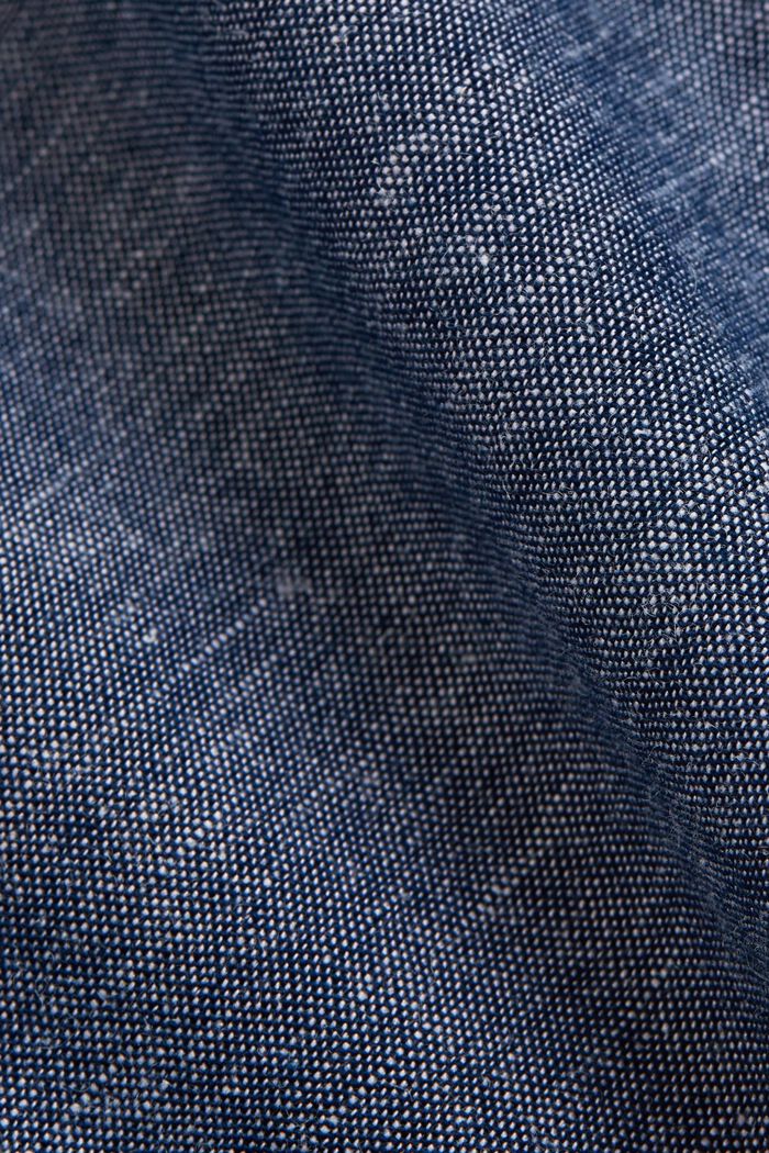 Lino/algodón ecológico: camisa de manga corta, NAVY, detail image number 4