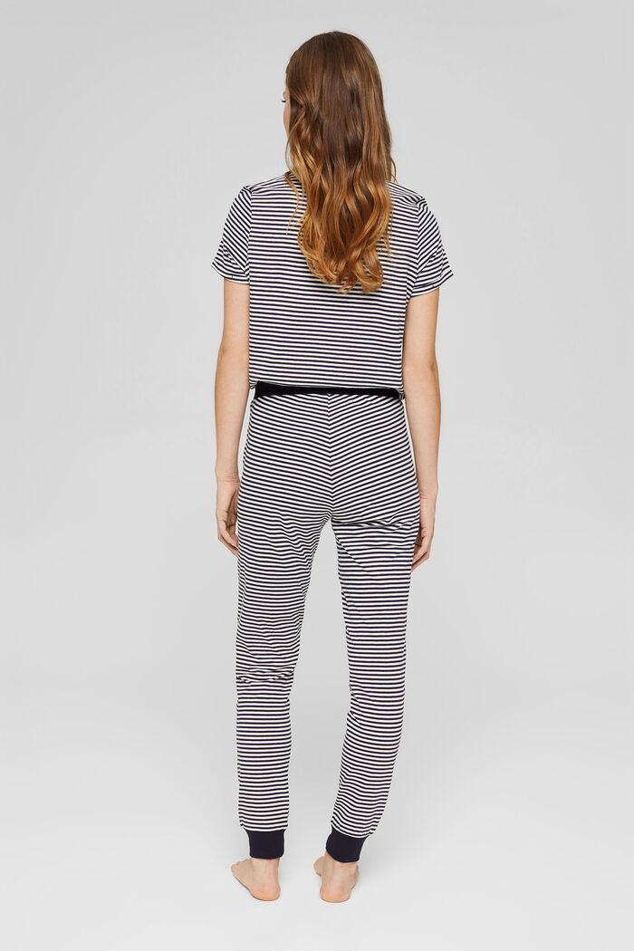 Pantalón de pijama en punto con mezcla de algodón ecológico, NAVY, detail image number 3