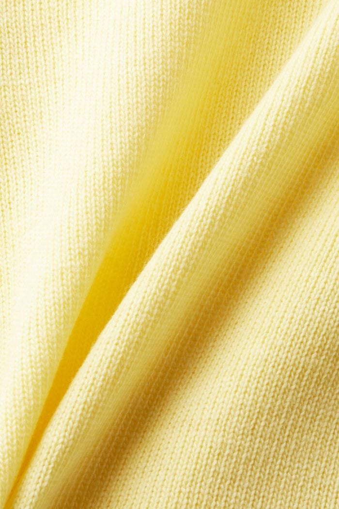 Jersey con cuello en pico en mezcla de lana y cachemira, LIME YELLOW, detail image number 4