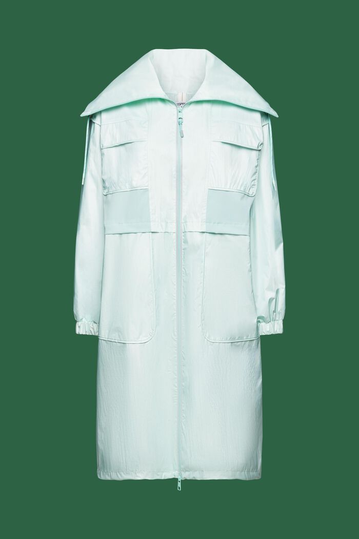 Abrigo de tejido ripstop hidrófugo con cuello alto, LIGHT AQUA GREEN, detail image number 6