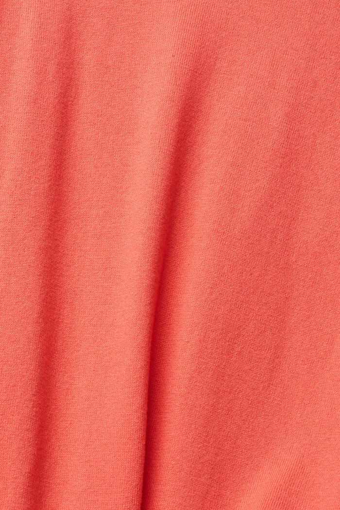 Jersey con bajo irregular, mezcla con algodón ecológico, CORAL, detail image number 5