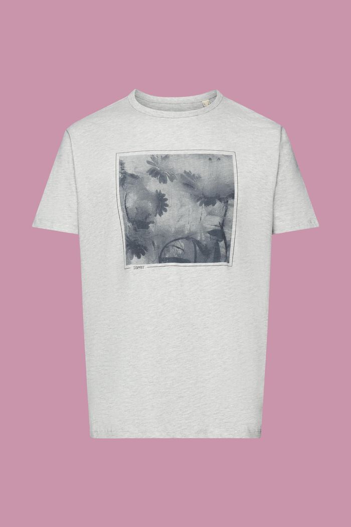 Camiseta en mezcla de algodón y viscosa con estampado, LIGHT GREY, detail image number 6